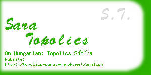 sara topolics business card